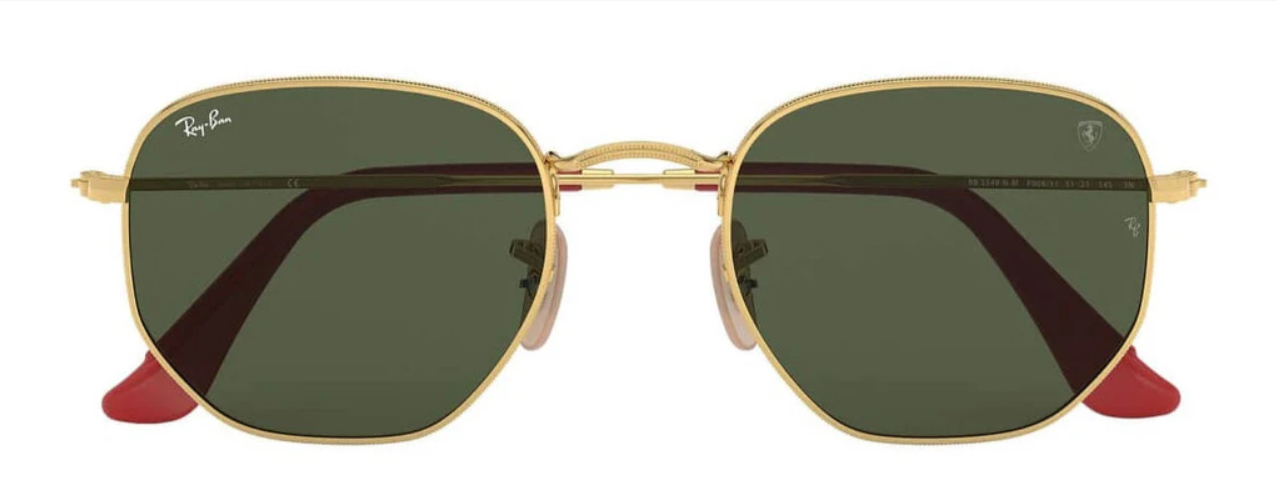 Lente De Sol RB Hexagonal Flat Scuderia Ferrari Rb3548n Dorado Verde