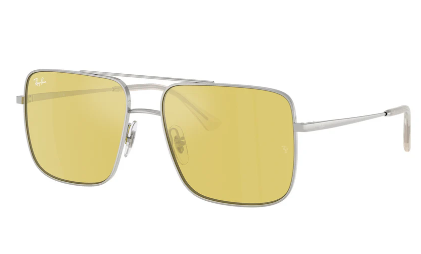 Lente De Sol RB Ari Bio-Based Rb3758 Plateado Amarillo