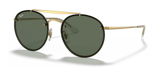 Lente De Sol RB Double Bridge Blaze Rb3614n Dorado Verde G15