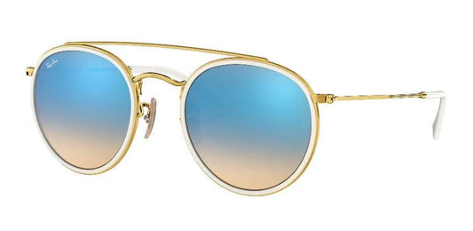 Lente De Sol RB Double Bridge Rb3647n Dorado Azul Espejo