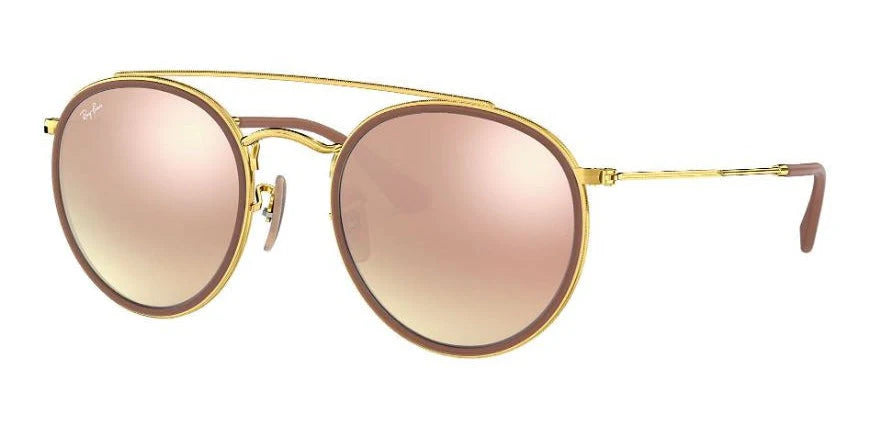 Lente De Sol RB Double Bridge Rb3647n Dorado Rosa Espejo