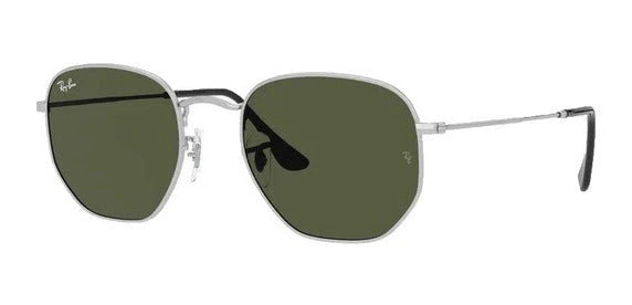 Lente De Sol RB Hexagonal flat Rb3548n Plateado Verde G15