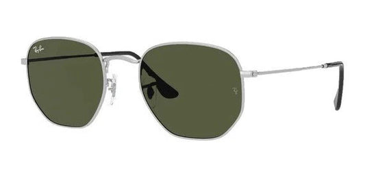 Lente De Sol RB Hexagonal flat Rb3548n Plateado Verde G15
