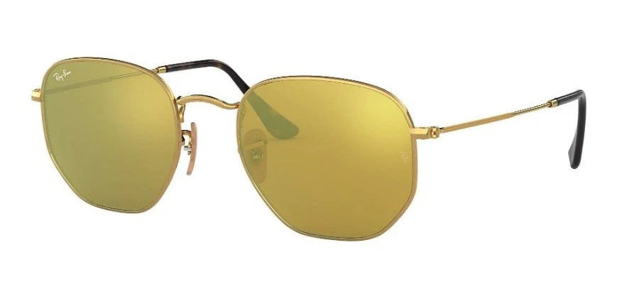 Lente De Sol RB Hexagonal Flat Rb3548n Dorado Amarillo