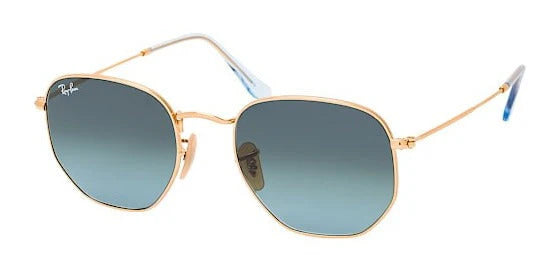 Lente De Sol RB Hexagonal Flat Rb3548n Dorado Azul Degradado