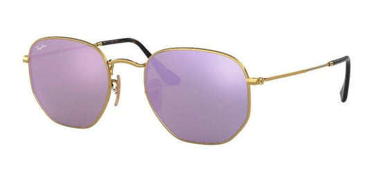 Lente De Sol RB Hexagonal Flat Rb3548n Dorado Lila Espejo