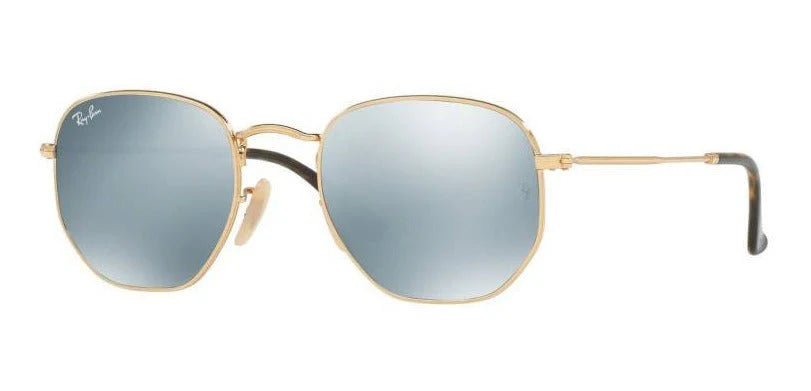 Lente De Sol RB Hexagonal Flat Rb3548n Dorado Plateado Espejo