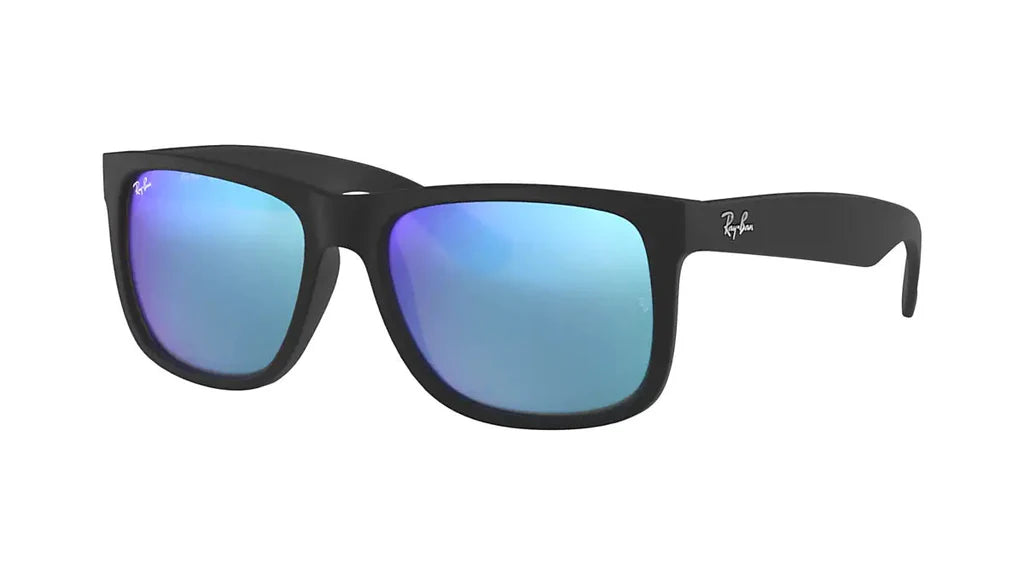 Lente De Sol RB Justin Rb4165n Negro Mate Azul Espejo