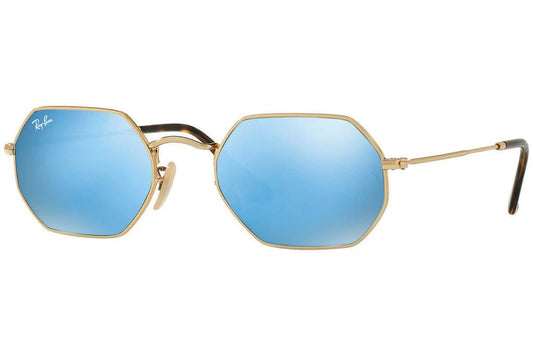 Lente De Sol RB Octagonal Rb3556n Dorado Azul Espejo