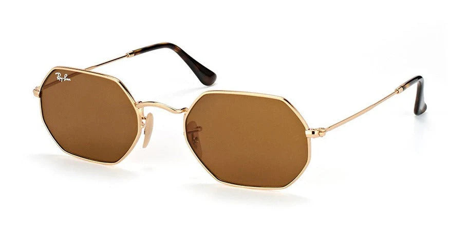 Lente De Sol RB Octagonal Rb3556n Dorado Cafe Degradado