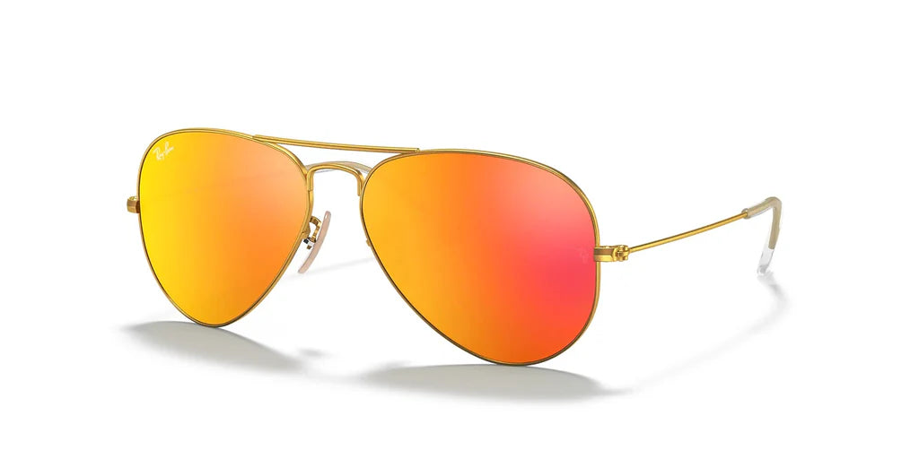 Lente De Sol RB Piloto Aviador Rb3025n Dorado Naranja Espejo