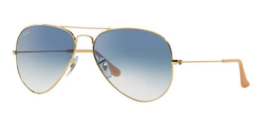 Lente De Sol RB Piloto Aviador Rb3025n Dorado Azul Degradado