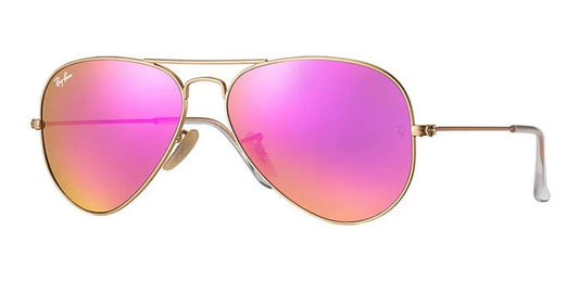 Lente De sol RB Piloto Aviador Rb3025n Dorado Rosa Espejo