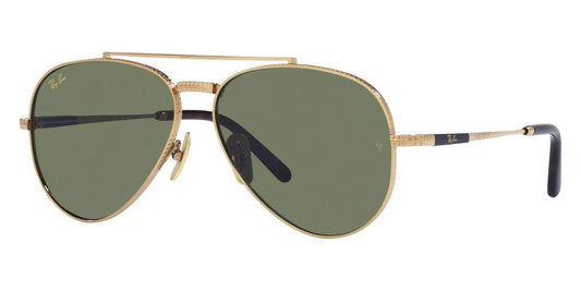 Lente De Sol RB Piloto Aviador Titanium Rb8225n Dorado Verde G15