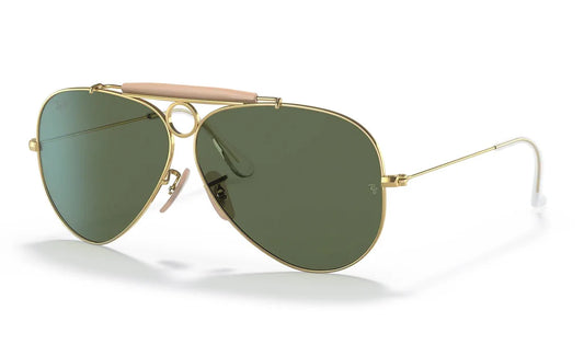 Lente De Sol RB Piloto Shooter Rb3138n Dorado Verde G15