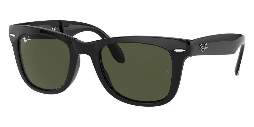 Lente De Sol RB Wayfarer Folding Rb4105n Negro Brilloso Verde G15