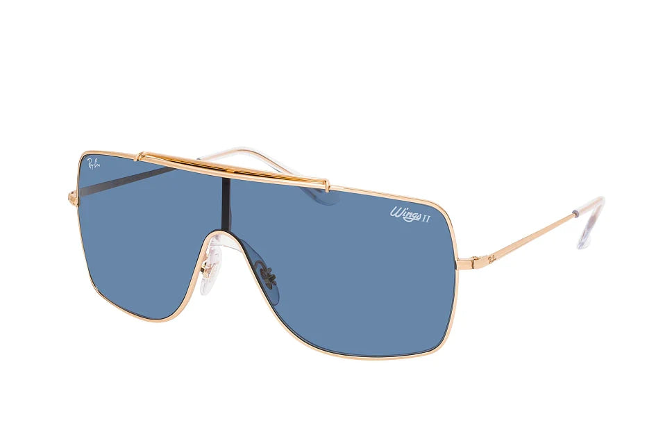 Lente De Sol RB Wings 2 Flat Rb3697n Dorado Azul Degradado