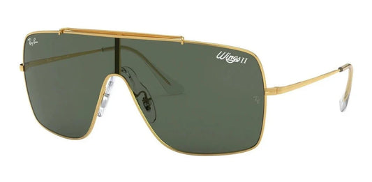 Lente De Sol RB Wings 2 Flat Rb3697n Dorado Verde G15